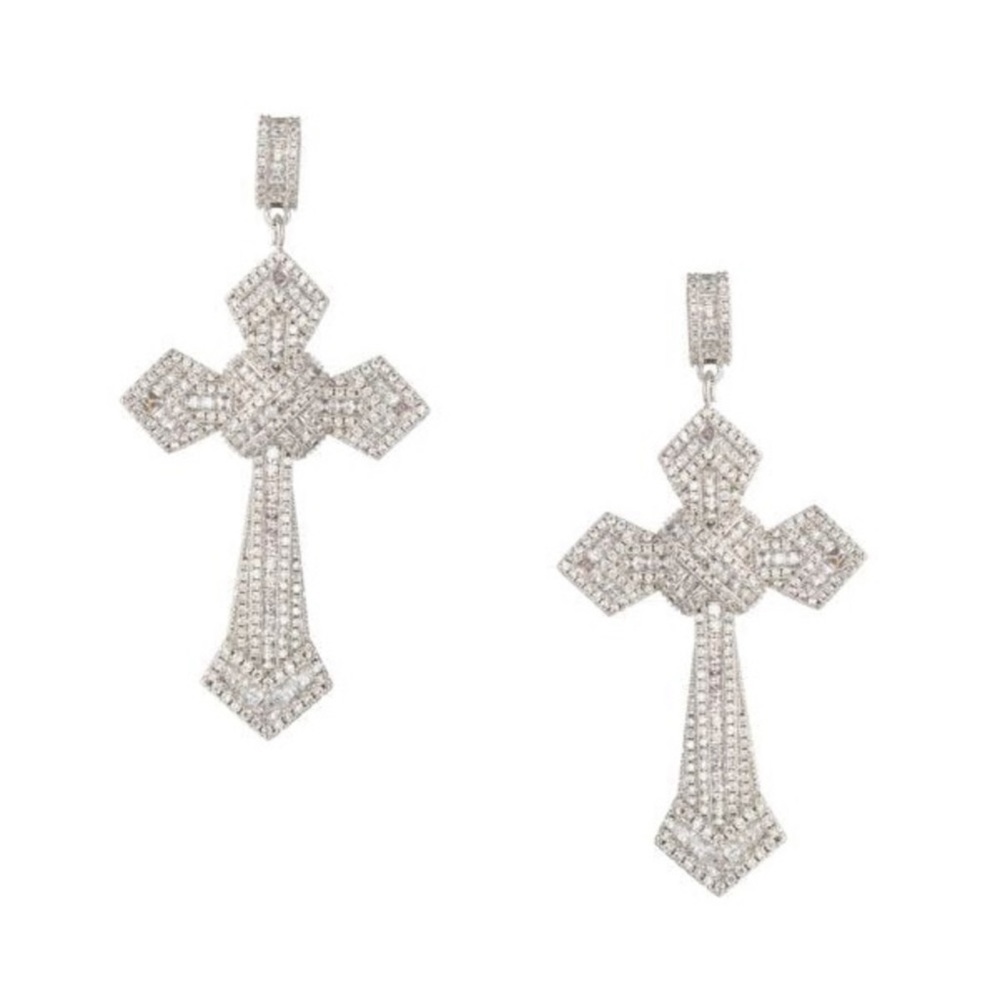 Eye Candy Double Cross Drop Earrings